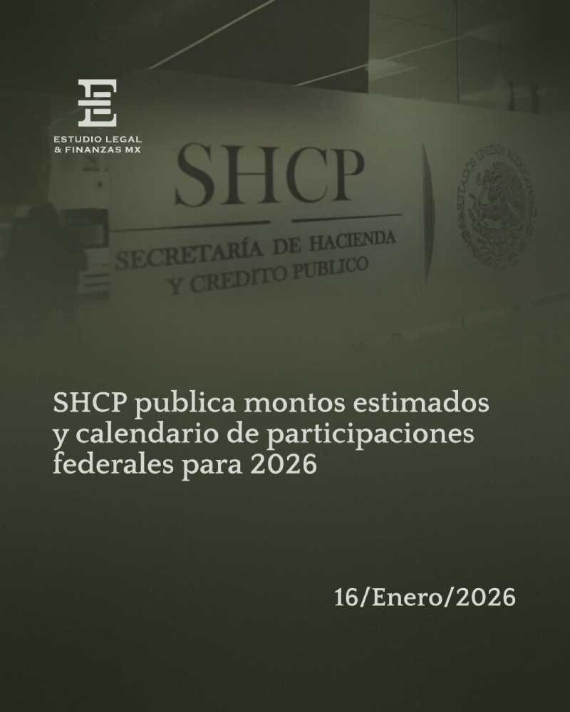 SHCP publica montos estimados y calendario de participaciones federales para 2026