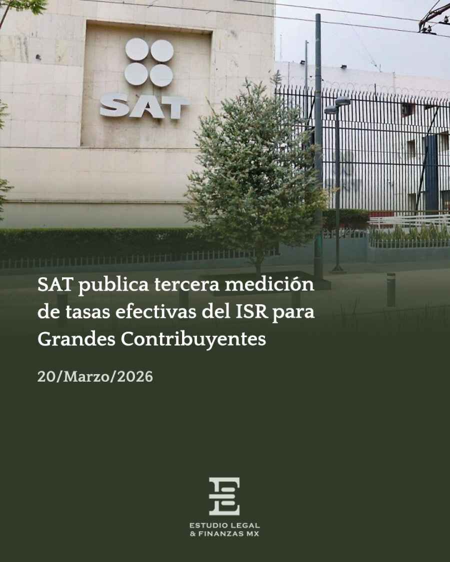 SAT publica tercera medición de tasas efectivas del ISR para Grandes Contribuyentes
