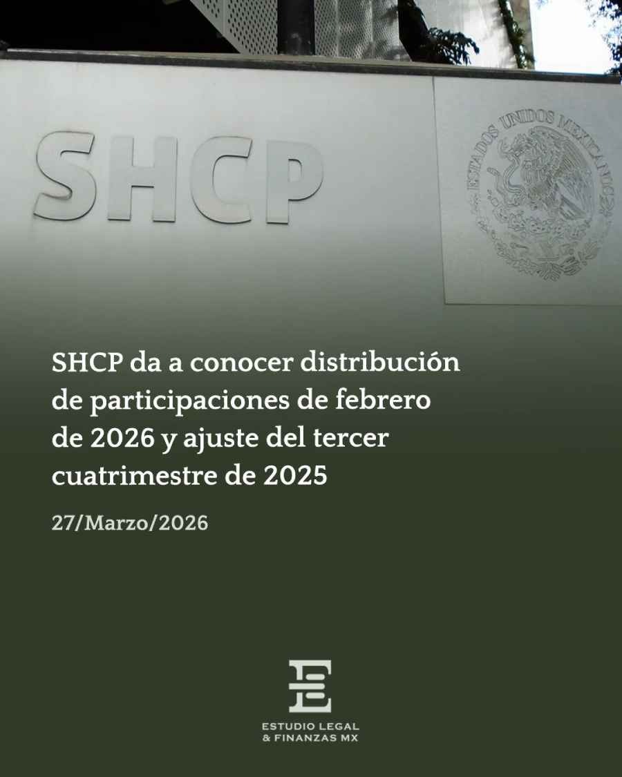 SHCP da a conocer distribución de participaciones de febrero de 2026 y ajuste del tercer cuatrimestre de 2025