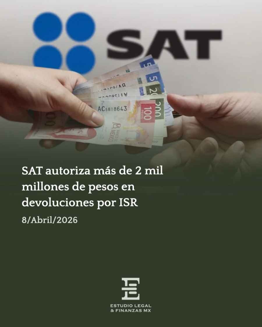 SAT autoriza más de 2 mil millones de pesos en devoluciones por ISR