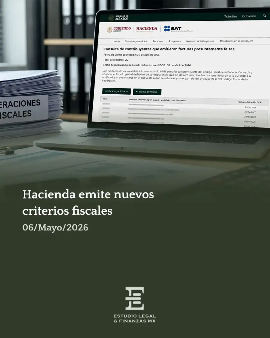 Hacienda emite nuevos criterios fiscales
