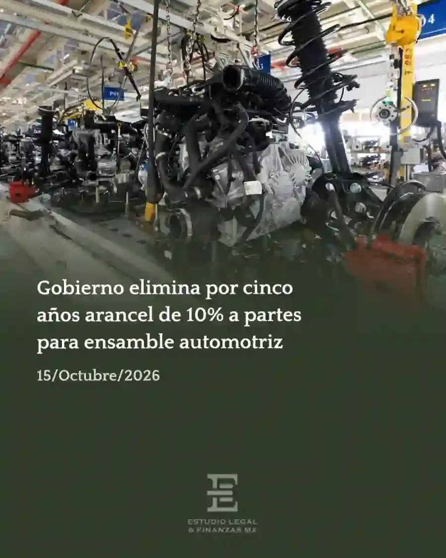 Gobierno elimina por cinco años arancel de 10% a partes para ensamble automotriz